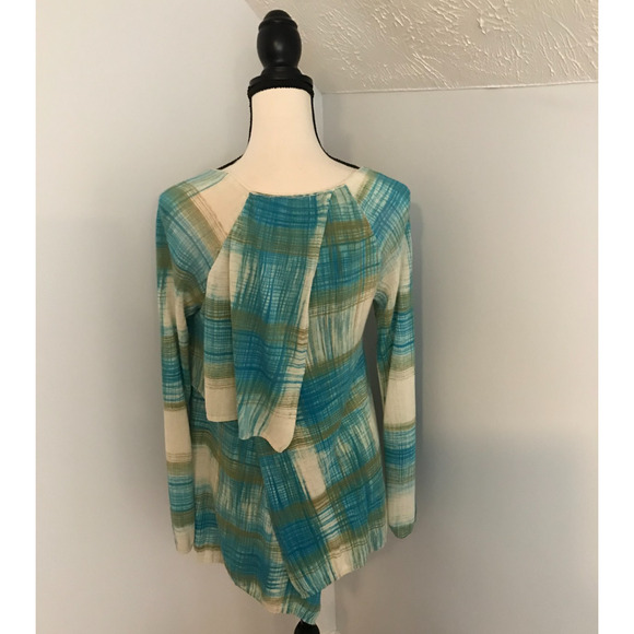 Anthropologie Sparrow Revolution Draped Crosshatch Plaid Cardigan - Size Small - Picture 4 of 12